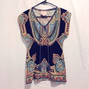 Romeo & Juliet Couture Print Top Size XS